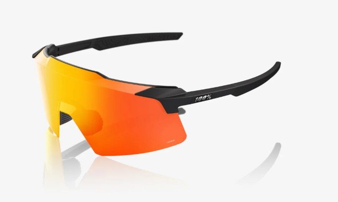 100% Aerocraft - Soft Tact Black - HiPER Red Multilayer Mirror Lens cycling glasses at ROVR Bikes Dendermonde