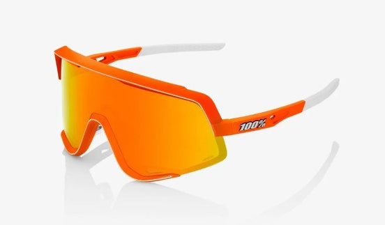 100% Glendale - Neon Orange - HiPER Red Multilayer Mirror Lens fietsbril bij ROVR Bikes Dendermonde