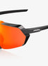 Lunettes de vélo 100% Korbin - Gloss Metallic Black - HiPER Red Multilayer Mirror Lens chez ROVR Bikes Dendermonde