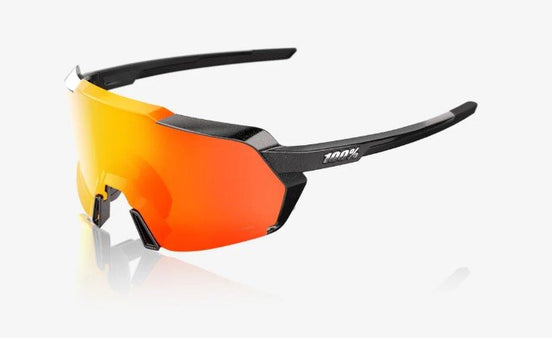 100% Korbin - Gloss Metallic Black - HiPER Red Multilayer Mirror Lens fietsbril bij ROVR Bikes Dendermonde