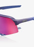 Lunettes de vélo 100% S3 - Satin Storm Metallic - Purple Mirror Lens chez ROVR Bikes Dendermonde