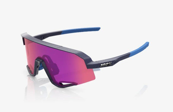 100% Slendale - Satin Storm Metallic - Purple Mirror Lens fietsbril bij ROVR Bikes Dendermonde