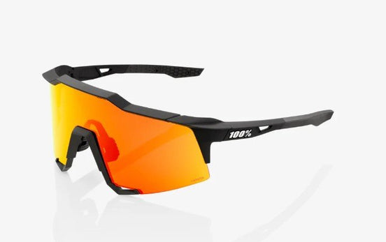 100% Speedcraft - Soft Tact Black - HiPER Red Mirror Lens fietsbril bij ROVR Bikes Dendermonde