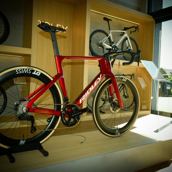 Ridley road bike in the ROVR Bikes showroom
