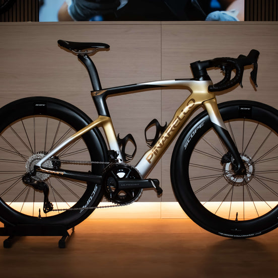 Pinarello Dogma F Molten Sand road bike at ROVR Bikes Dendermonde