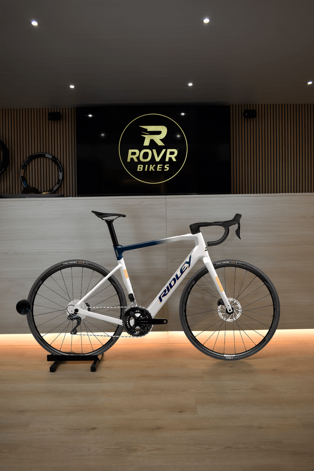 Ridley E-Grifn Pearl White / Jeans Blue 2 chez ROVR Bikes Dendermonde
